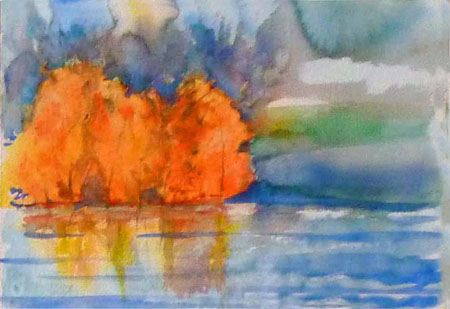 Lautunno incendia un bosco ai bordi del lago  ottobre 2008